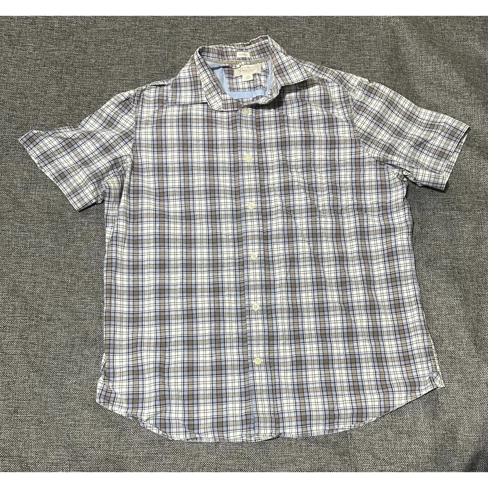 Banana Republic Classic Fit Men's M Plaid Short Sleeve Shirt‎